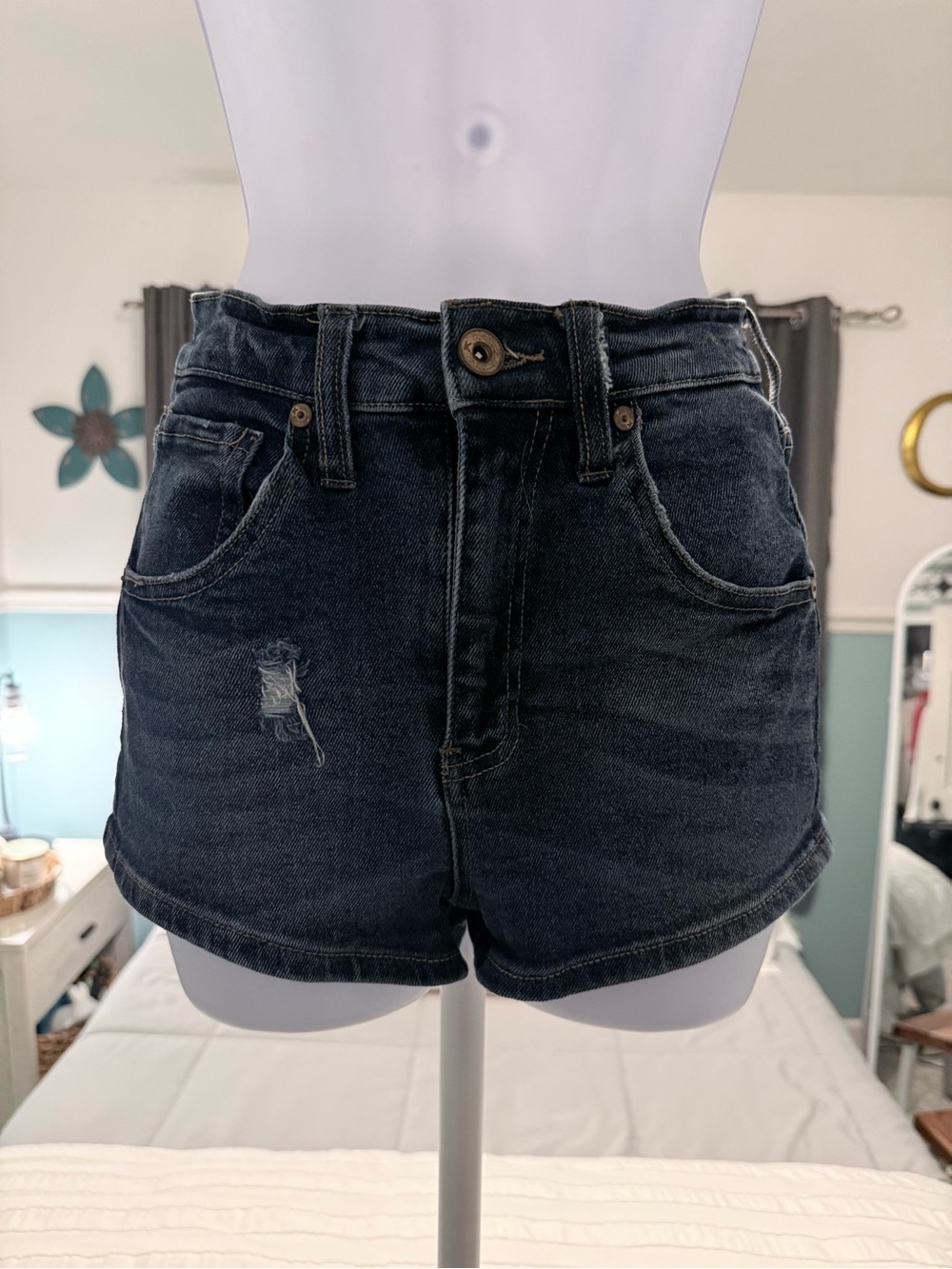 Kendall & Kylie Dark Wash Denim High-Rise Jean Shorts